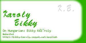 karoly bikky business card